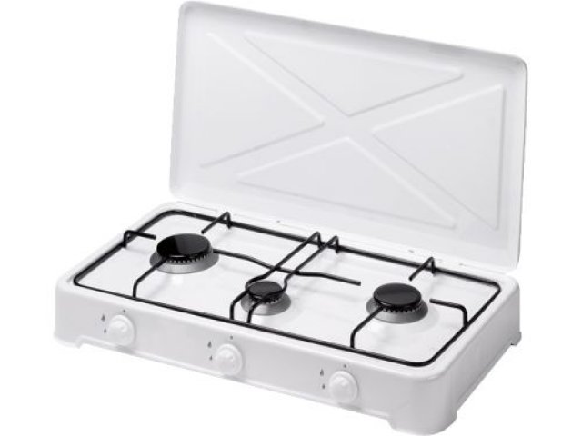 Totalcook O300 szabadonálló gázfőzőlap, 3 égős, fehér - Szabadonálló gázfőzőlap