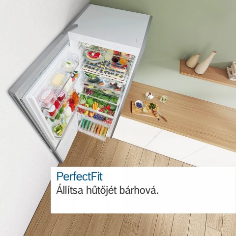 Bosch KGN49AIBT kombinált hűtőszekrény, 311+129 liter, B, NoFrost, nemesacél - Szabadonálló hűtő, hűtőszekrény