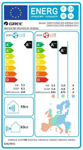 Gree GWH12ACCXD-K6DNA1D Comfort Pro inverteres hűtő-fűtő split klíma szett, 3,5kw, A+++/A++, Wifi - Split klíma