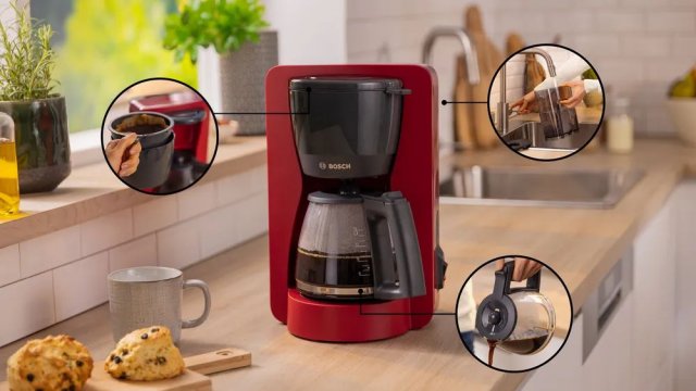 Bosch TKA2M114 MyMoment kávé és teafőző, 1,4 liter,1200W, vörös - Kávéfőző, Teafőző