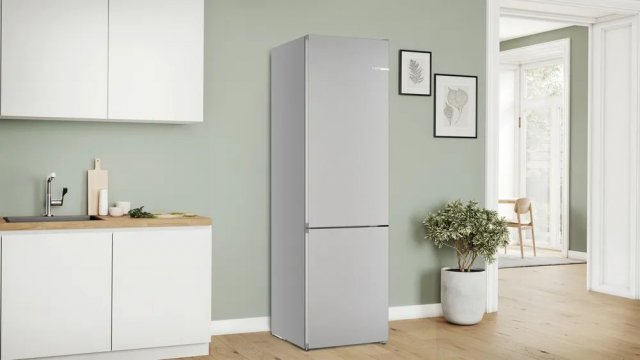 Bosch KGN392LAG kombinált hűtőszekrény, 260+103 liter, A, NoFrost, festett inox szín - Szabadonálló hűtő, hűtőszekrény